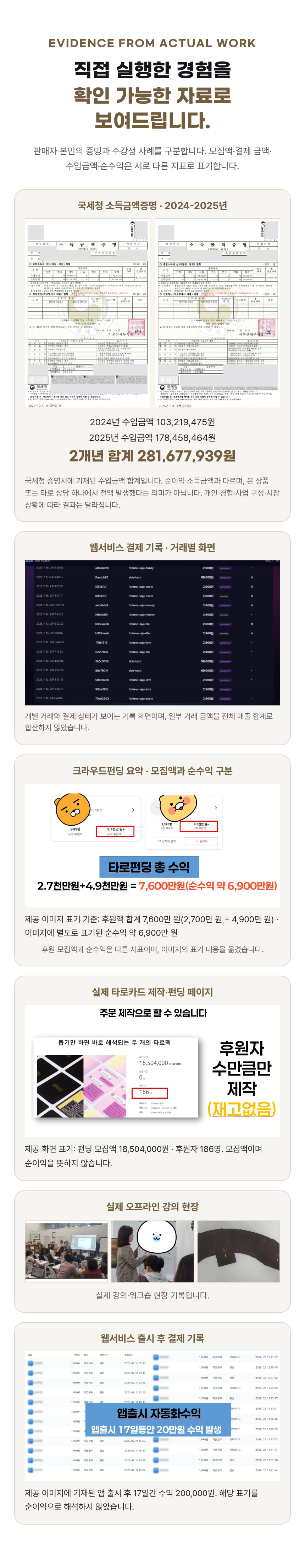 8-실제 증빙 — 소득·상담·펀딩·제작